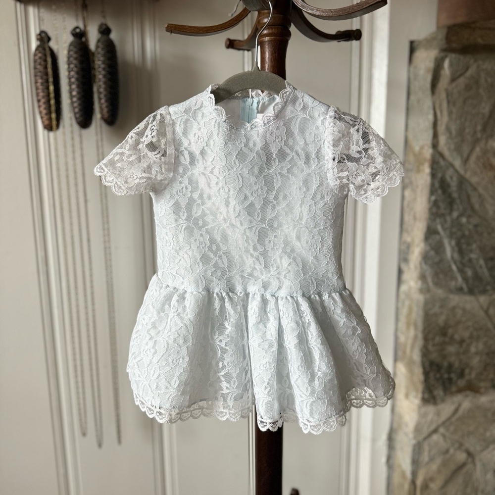 Vintage Baby Blue Lace Party Dress